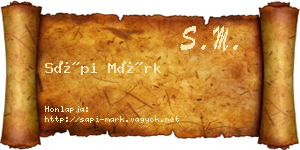 Sápi Márk névjegykártya